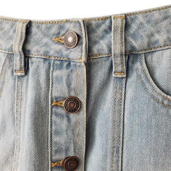 NEW Pacsun Floral Embroidered Blue Denim Skirt Miranda Coastal Cowgirl Girly - Picture 6 of 9